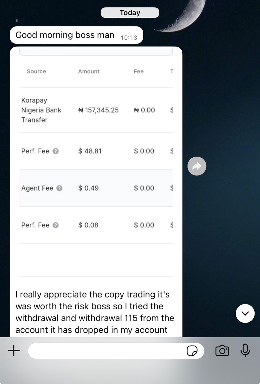 Member account screenshot